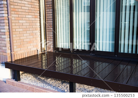 Living room window sash and veranda 135500253