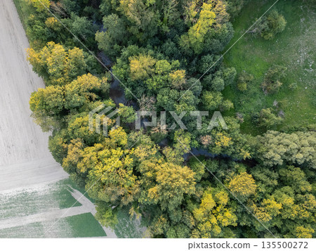 Bergnicourt, Rethel, Ardennes, Grand-Est, France, August, 28th, 2025, An Aerial View Showcasing a Bergnicourt, Rethel, Ardennes, Grand-Est, France, August, 28th, 2025, An Aerial View Showcasing a 135500272