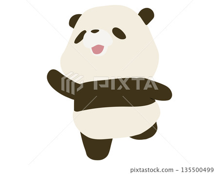 一隻笑容燦爛、心情愉悅的熊貓 一隻笑容燦爛、心情愉悅的熊貓 135500499