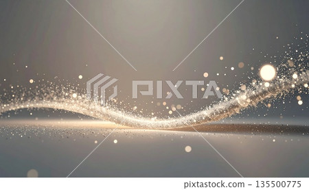 寧靜的抽象背景素材，細小的顆粒在早春漂浮。 135500775