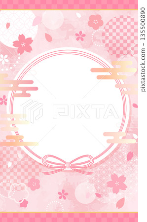 Spring Japanese style Mizuhiki round frame_Vertical Spring Japanese style Mizuhiki round frame_Vertical 135500890