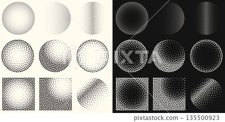 Halftone dot tone grunge effect abstract pattern texture vector graphic retro illustration.gradient geometric element art shape modern creative pop wallpaper vintage monochrome print frame 135500923