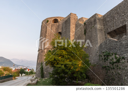 Exterior of Forte Mare, an ancient stone fort of Herceg Novi, Montenegro Exterior of Forte Mare, an ancient stone fort of Herceg Novi, Montenegro 135501286
