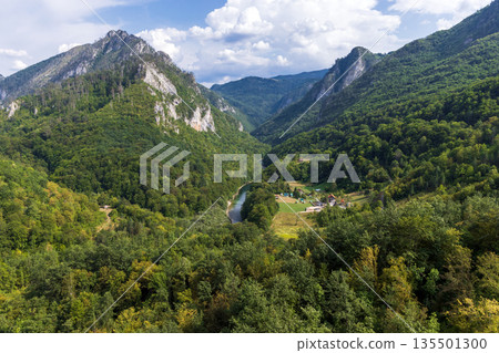 A breathtaking mountain valley of Tara river. Montenegro A breathtaking mountain valley of Tara river. Montenegro 135501300