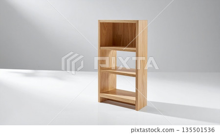 Empty book stand against a light gray background 135501536