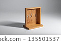 Empty book stand against a light gray background 135501537