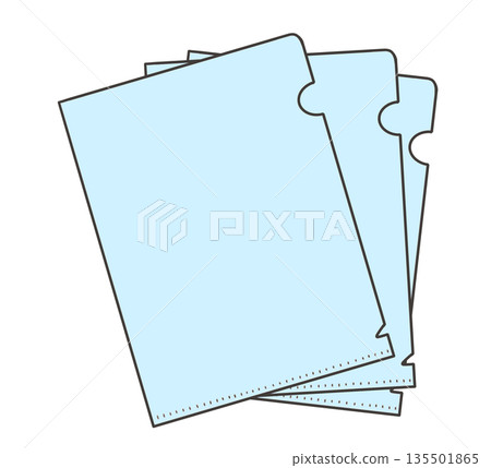 Illustration of three overlapping light blue clear files Illustration of three overlapping light blue clear files 135501865