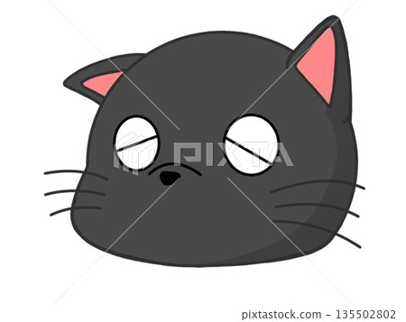 A slanted black cat's face 135502802