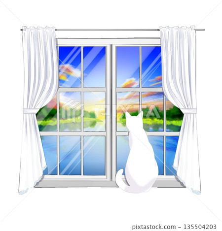 從窗口看外面的貓 從窗口看外面的貓 135504203