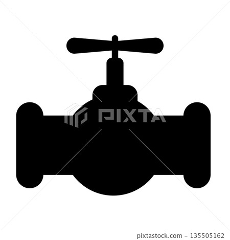 Industrial gate valve silhouette for plumbing, piping, and engineering systems Industrial gate valve silhouette for plumbing, piping, and engineering systems 135505162