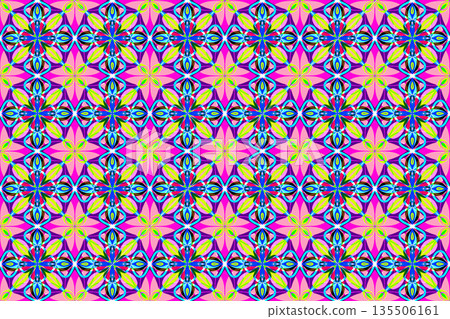 Kaleidoscope-like mosaic seamless pattern 3-37 135506161