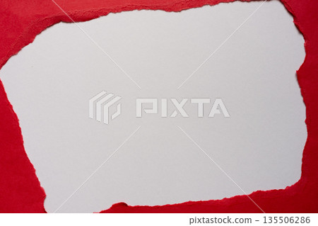 Torn red construction paper background 135506286