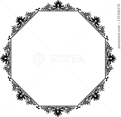Vintage black decorative vector frame in Gothic style - elegant vector frame on white background, EPS10, hallowen, crismes. Vintage black decorative vector frame in Gothic style - elegant vector frame on white background, EPS10, hallowen, crismes. 135506378