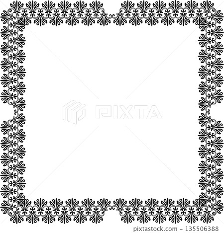 Vintage black decorative vector frame in Gothic style - elegant vector frame on white background, EPS10, hallowen, crismes. 135506388