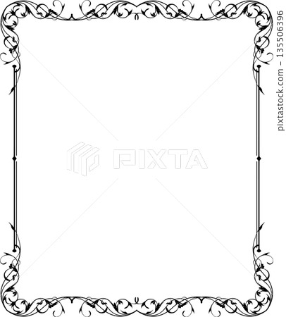 Vintage black decorative vector frame in Gothic style - elegant vector frame on white background, EPS10, hallowen, crismes. Vintage black decorative vector frame in Gothic style - elegant vector frame on white background, EPS10, hallowen, crismes. 135506396