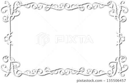 Vintage white decorative vector frame in Gothic style - elegant vector frame on white background, EPS10, hallowen, crismes. Vintage white decorative vector frame in Gothic style - elegant vector frame on white background, EPS10, hallowen, crismes. 135506457