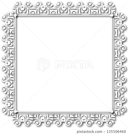 Vintage white decorative vector frame in Gothic style - elegant vector frame on white background, EPS10, hallowen, crismes. Vintage white decorative vector frame in Gothic style - elegant vector frame on white background, EPS10, hallowen, crismes. 135506468