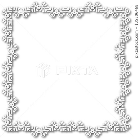 Vintage white decorative vector frame in Gothic style - elegant vector frame on white background, EPS10, hallowen, crismes. Vintage white decorative vector frame in Gothic style - elegant vector frame on white background, EPS10, hallowen, crismes. 135506469