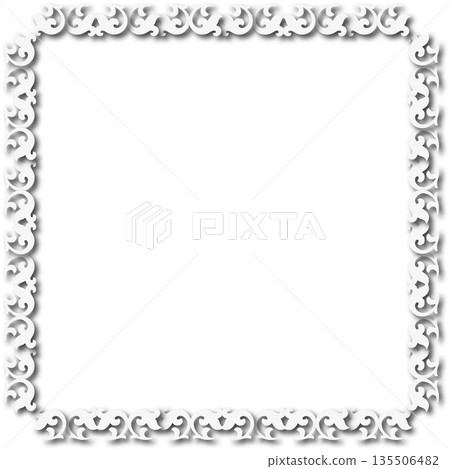Vintage white decorative vector frame in Gothic style - elegant vector frame on white background, EPS10, hallowen, crismes. 135506482