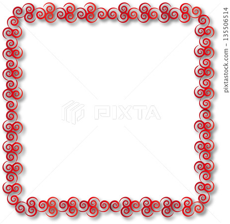 Vintage red decorative vector frame in Gothic style - elegant vector frame on white background, EPS10, hallowen, crismes. 135506514