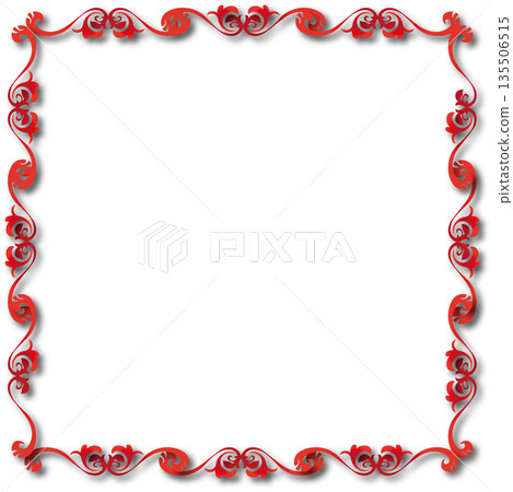 Vintage red decorative vector frame in Gothic style - elegant vector frame on white background, EPS10, hallowen, crismes. 135506515
