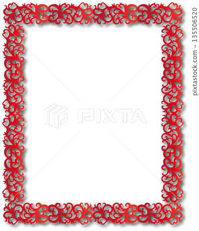 Vintage red decorative vector frame in Gothic style - elegant vector frame on white background, EPS10, hallowen, crismes. 135506520