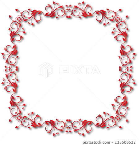 Vintage red decorative vector frame in Gothic style - elegant vector frame on white background, EPS10, hallowen, crismes. 135506522