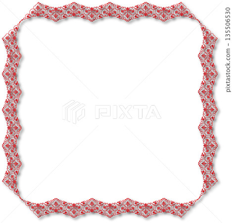 Vintage red decorative vector frame in Gothic style - elegant vector frame on white background, EPS10, hallowen, crismes. 135506530