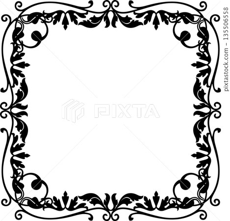 Vintage decorative vector frame in gothic style - elegant black vector frame on white background, EPS10, halloween, christmas. Vintage decorative vector frame in gothic style - elegant black vector frame on white background, EPS10, halloween, christmas. 135506558