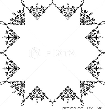 Vintage decorative vector frame in gothic style - elegant black vector frame on white background, EPS10, halloween, christmas. Vintage decorative vector frame in gothic style - elegant black vector frame on white background, EPS10, halloween, christmas. 135506585