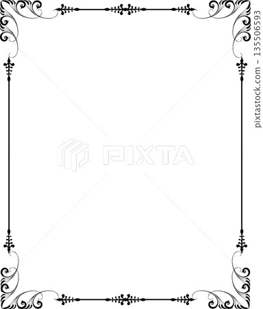 Vintage decorative vector frame in gothic style - elegant black vector frame on white background, EPS10, halloween, christmas. Vintage decorative vector frame in gothic style - elegant black vector frame on white background, EPS10, halloween, christmas. 135506593