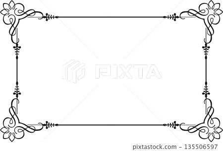 Vintage decorative vector frame in gothic style - elegant black vector frame on white background, EPS10, halloween, christmas. 135506597