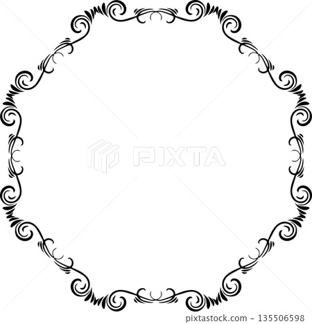 Vintage decorative vector frame in gothic style - elegant black vector frame on white background, EPS10, halloween, christmas. 135506598