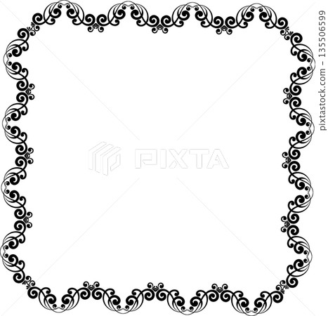 Vintage decorative vector frame in gothic style - elegant black vector frame on white background, EPS10, halloween, christmas. 135506599