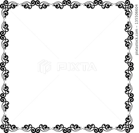 Vintage decorative vector frame in gothic style - elegant black vector frame on white background, EPS10, halloween, christmas. 135506604