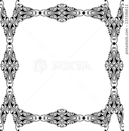 Vintage decorative vector frame in gothic style - elegant black vector frame on white background, EPS10, halloween, christmas. Vintage decorative vector frame in gothic style - elegant black vector frame on white background, EPS10, halloween, christmas. 135506611