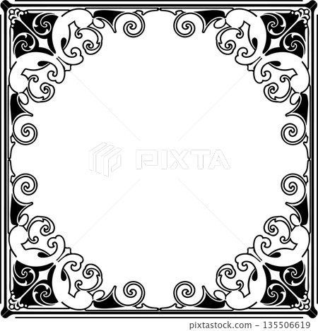 Vintage decorative vector frame in gothic style - elegant black vector frame on white background, EPS10, halloween, christmas. Vintage decorative vector frame in gothic style - elegant black vector frame on white background, EPS10, halloween, christmas. 135506619