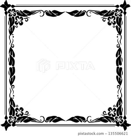 Vintage decorative vector frame in gothic style - elegant black vector frame on white background, EPS10, halloween, christmas. Vintage decorative vector frame in gothic style - elegant black vector frame on white background, EPS10, halloween, christmas. 135506621