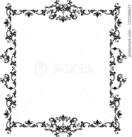 Vintage decorative vector frame in gothic style - elegant black vector frame on white background, EPS10, halloween, christmas. Vintage decorative vector frame in gothic style - elegant black vector frame on white background, EPS10, halloween, christmas. 135506623