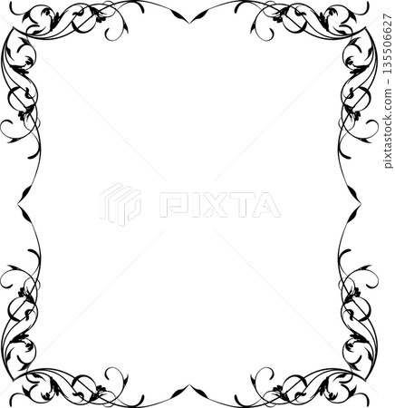 Vintage decorative vector frame in gothic style - elegant black vector frame on white background, EPS10, halloween, christmas. Vintage decorative vector frame in gothic style - elegant black vector frame on white background, EPS10, halloween, christmas. 135506627