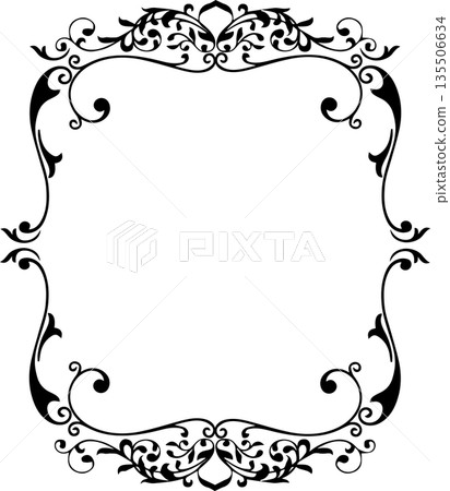 Vintage decorative vector frame in gothic style - elegant black vector frame on white background, EPS10, halloween, christmas. Vintage decorative vector frame in gothic style - elegant black vector frame on white background, EPS10, halloween, christmas. 135506634