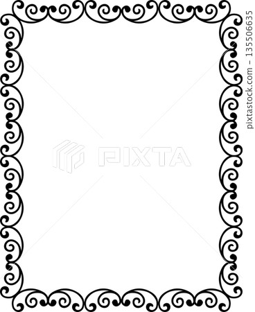 Vintage decorative vector frame in gothic style - elegant black vector frame on white background, EPS10, halloween, christmas. 135506635