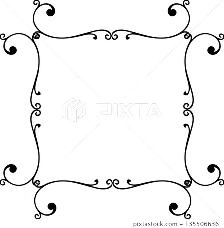 Vintage decorative vector frame in gothic style - elegant black vector frame on white background, EPS10, halloween, christmas. Vintage decorative vector frame in gothic style - elegant black vector frame on white background, EPS10, halloween, christmas. 135506636