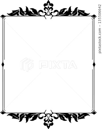Vintage decorative vector frame in gothic style - elegant black vector frame on white background, EPS10, halloween, christmas. Vintage decorative vector frame in gothic style - elegant black vector frame on white background, EPS10, halloween, christmas. 135506642