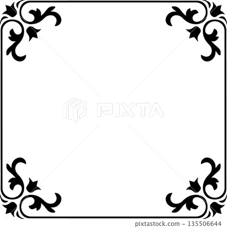 Vintage decorative vector frame in gothic style - elegant black vector frame on white background, EPS10, halloween, christmas. Vintage decorative vector frame in gothic style - elegant black vector frame on white background, EPS10, halloween, christmas. 135506644