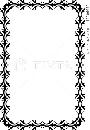 Vintage decorative vector frame in gothic style - elegant black vector frame on white background, EPS10, halloween, christmas. 135506653