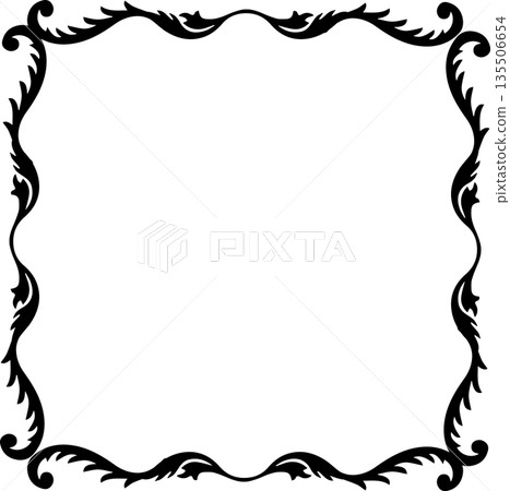 Vintage decorative vector frame in gothic style - elegant black vector frame on white background, EPS10, halloween, christmas. 135506654