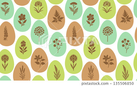 Seamless Easter egg background. hand drawn. Not AI, Vector illustration. Seamless Easter egg background. hand drawn. Not AI, Vector illustration. 135506850