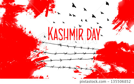 5 February, Kashmir Solidarity Day. Hand drawn. Not AI, vector illustration. 5 February, Kashmir Solidarity Day. Hand drawn. Not AI, vector illustration. 135506852