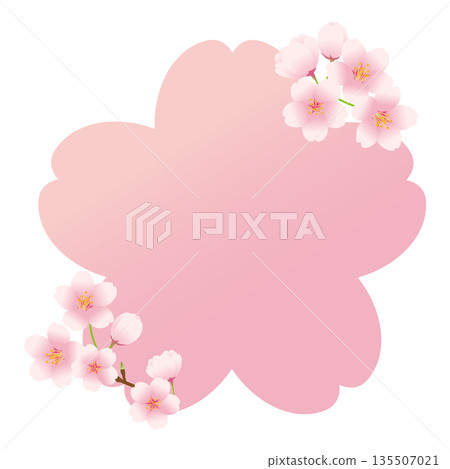 Cherry blossom petal frame material decorated with cherry blossom flowers. Cherry blossom petal frame material decorated with cherry blossom flowers. 135507021